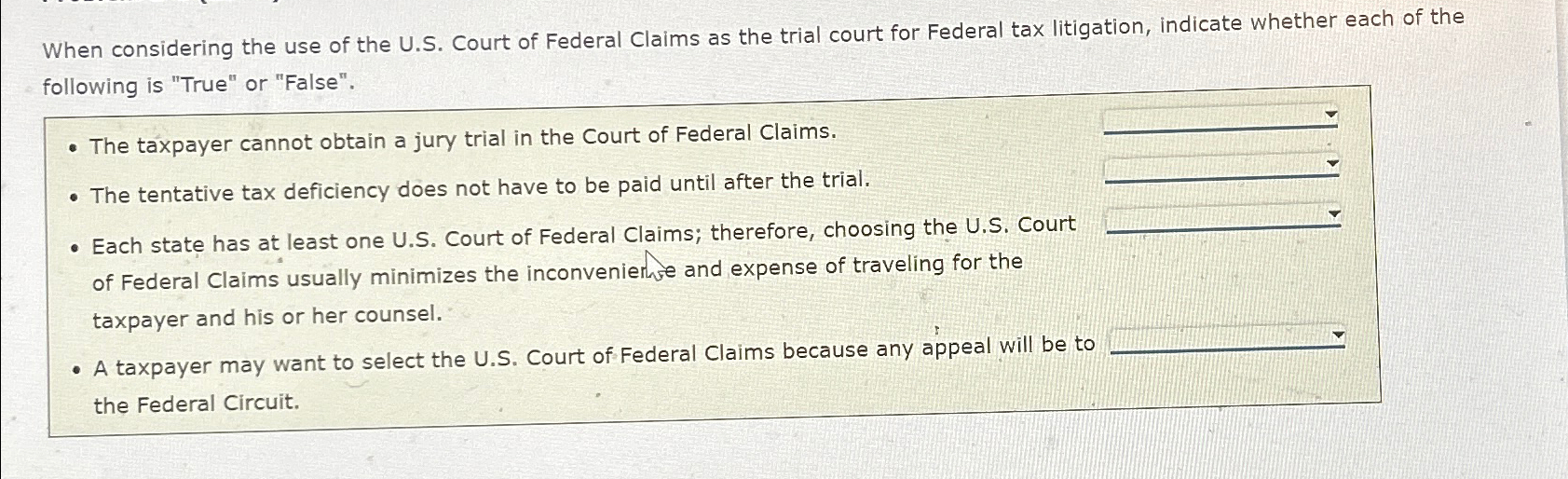 Solved When considering the use of the U S Court of Federal Chegg com