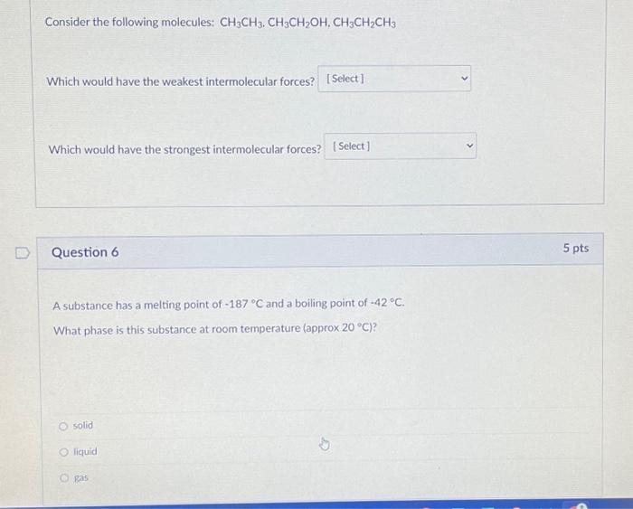 Solved Consider The Following Molecules: | Chegg.com