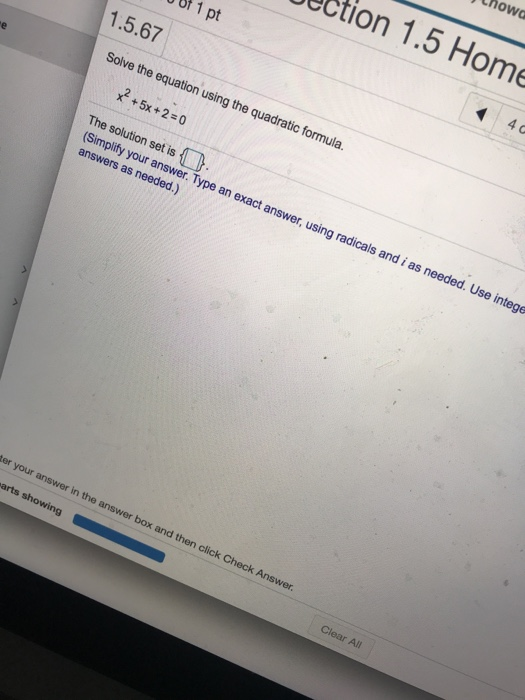 Solved 1.5.67 1 pt lowo tion 1.5 Home e Solve the equation | Chegg.com
