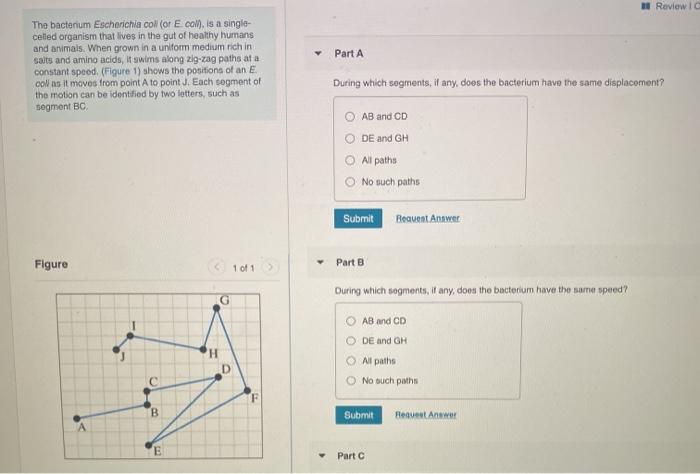 Solved Review i Part A The bacterium Escherichia col (or E | Chegg.com