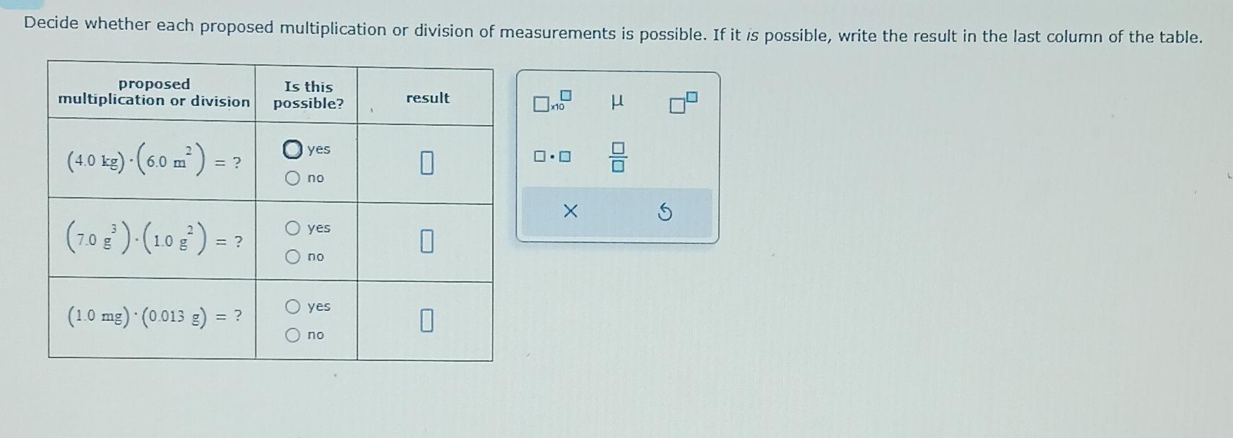 Solved Each Proposed Multiplication Or Division Of | Chegg.com