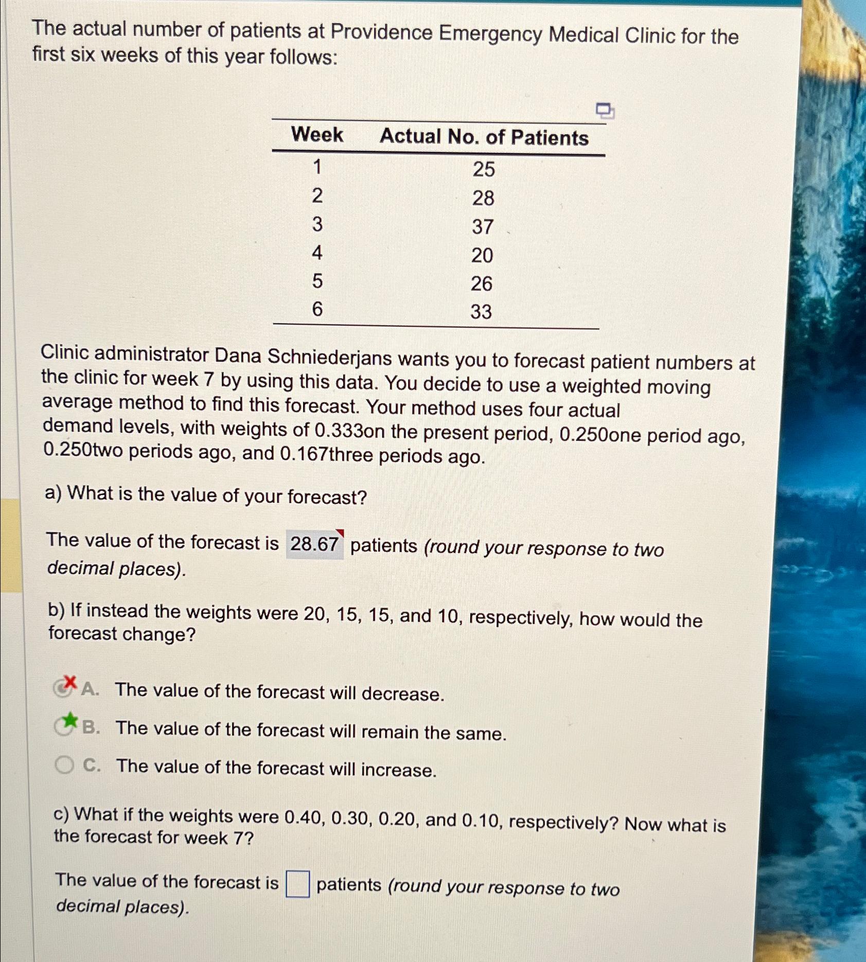 Solved The Actual Number Of Patients At Providence Emergency Chegg Com   Image