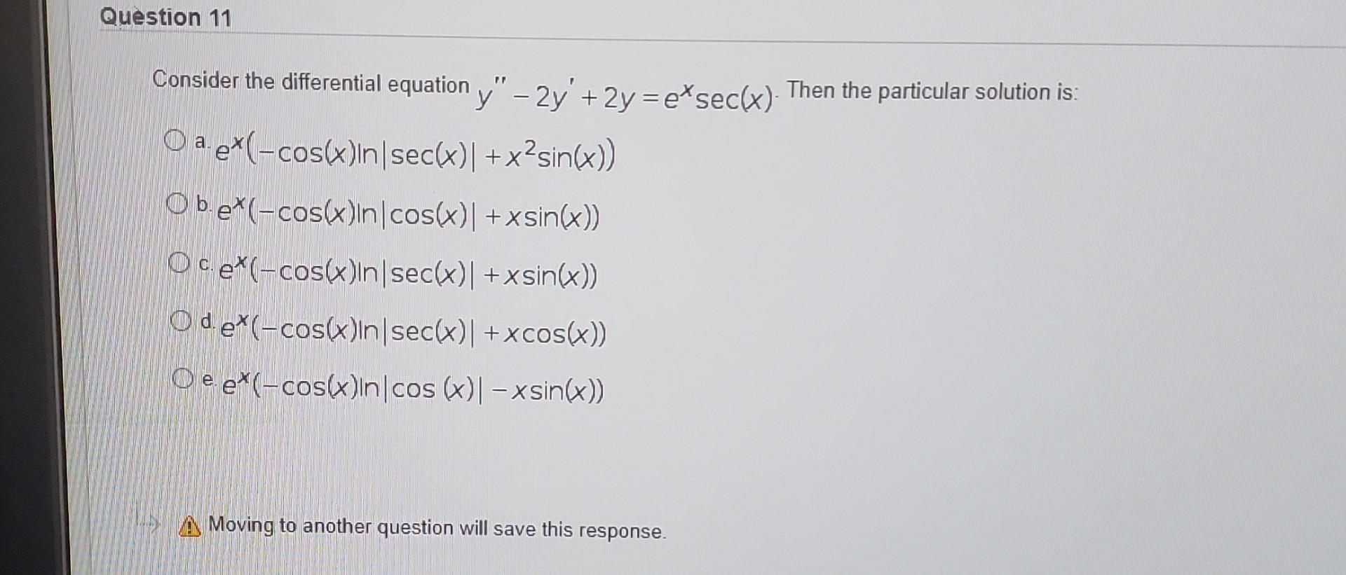 Solved Consider The Differential Equation