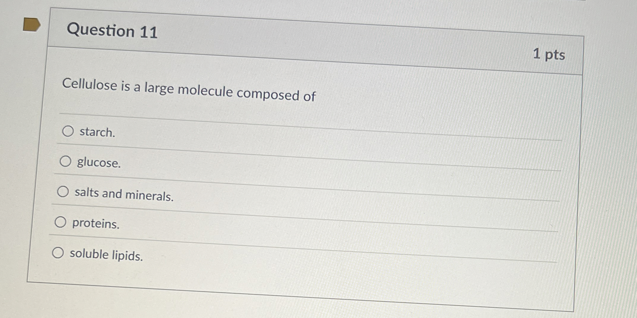 Solved Question 11Cellulose is a large molecule composed