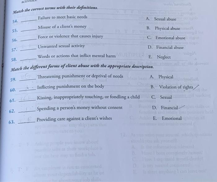 [Solved]: 55. Match the correct terms with their definitions