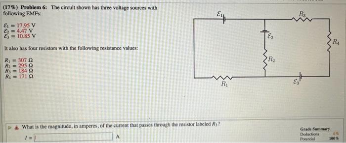 Solved (17\%) Problem 6: The Circuit Shown Has Three Voltage | Chegg.com