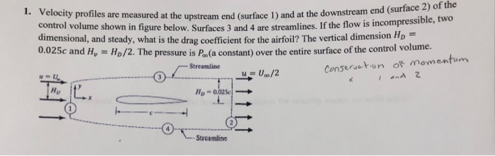 Solved 1. Velocity profiles are measured at the upstream end | Chegg.com