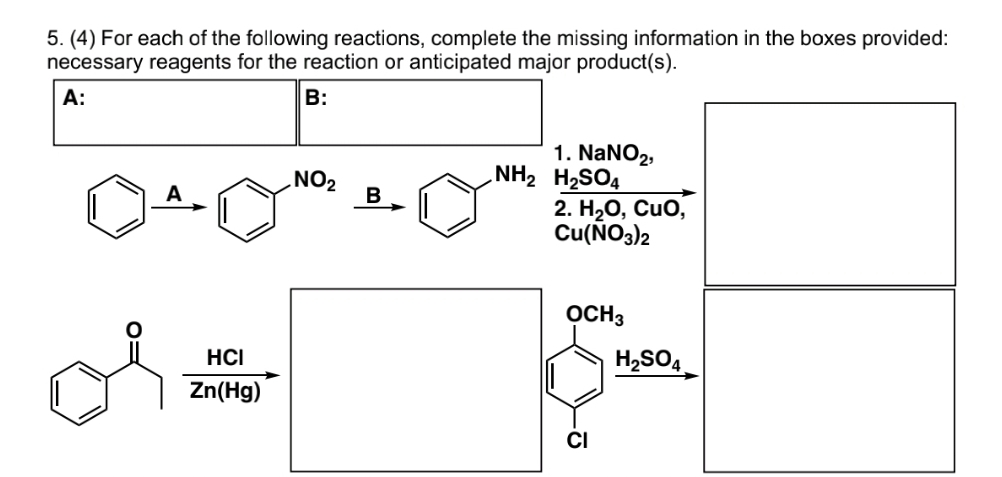 (4) ﻿For each of the following reactions, complete | Chegg.com