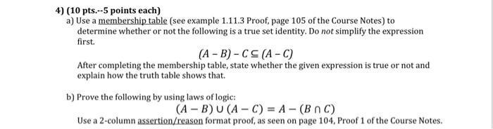 Solved 4) (10 pts.--5 points each) a) Use a membership table | Chegg.com