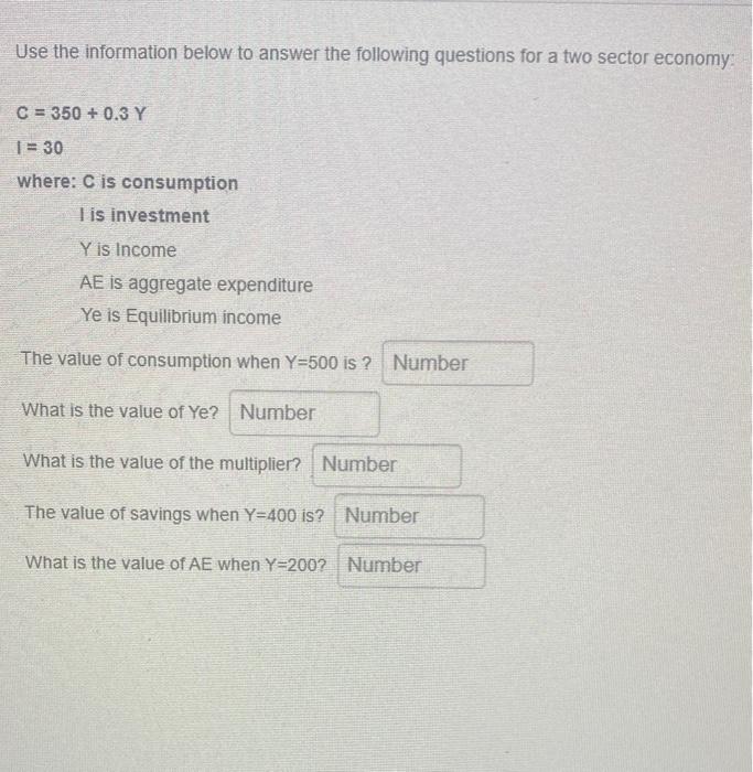 Solved Use the information below to answer the following | Chegg.com