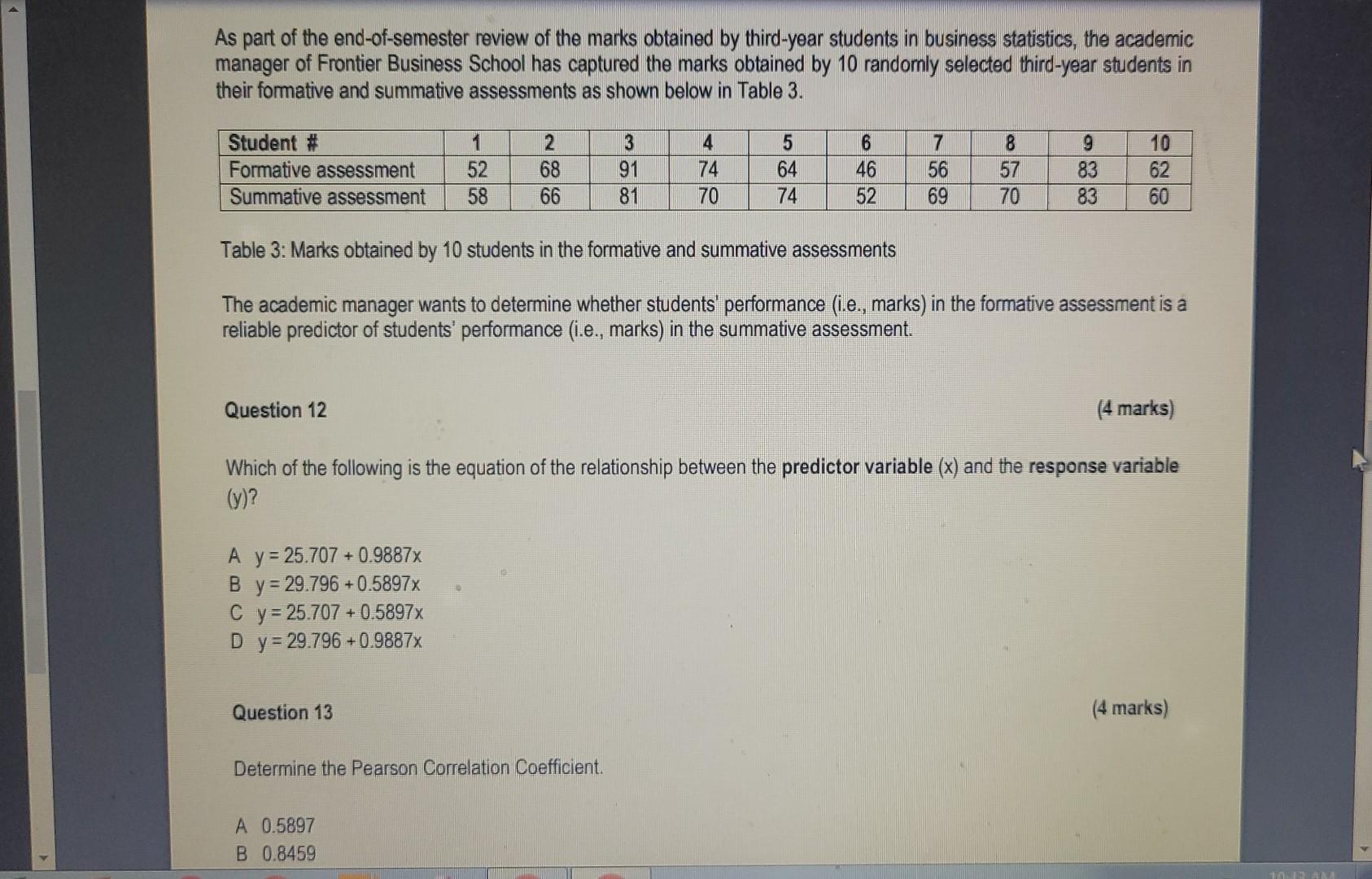 Solved As part of the end-of-semester review of the marks | Chegg.com