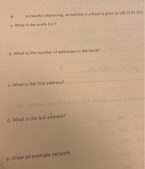 Solved 4. In Classful addressing, an address in a block is | Chegg.com