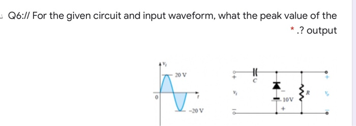 Solved : Q6:// For the given circuit and input waveform, | Chegg.com