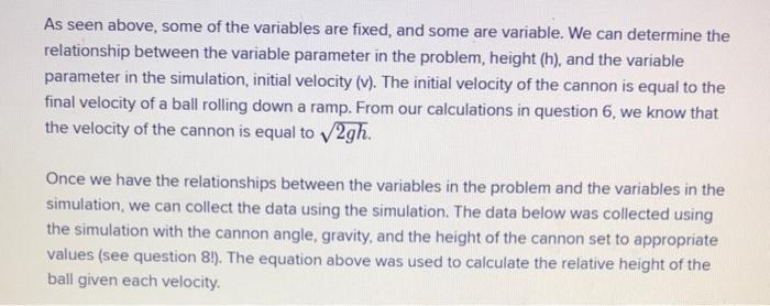 Solved As seen above, some of the variables are fixed, and | Chegg.com