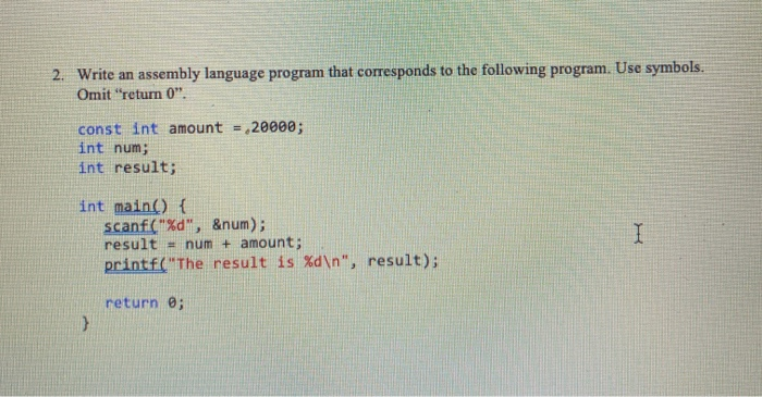 2. Write an assembly language program that | Chegg.com