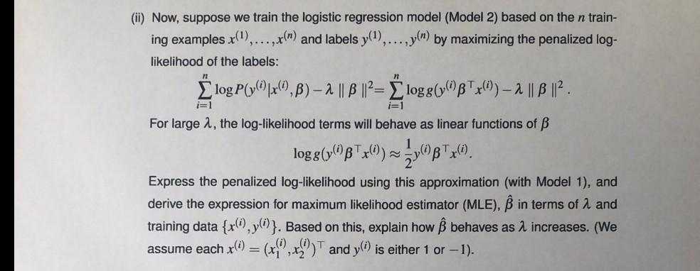 C We Consider The Following Models Of Logistic Chegg Com