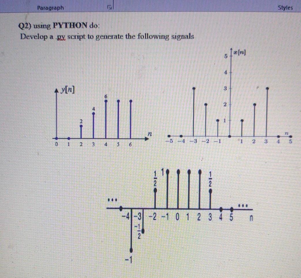 Solved Paragraph Styles Q2) using PYTHON do: Develop a Ry | Chegg.com