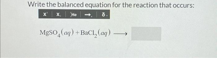 Solved Write The Balanced Equation For The Reaction That | Chegg.com