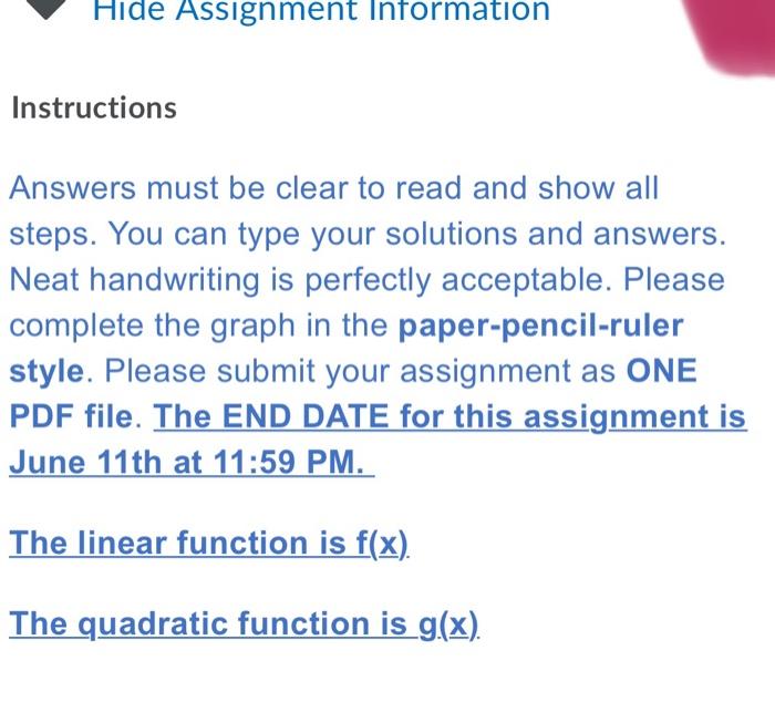 Solved Hide Assignment Information Instructions Answers must | Chegg.com