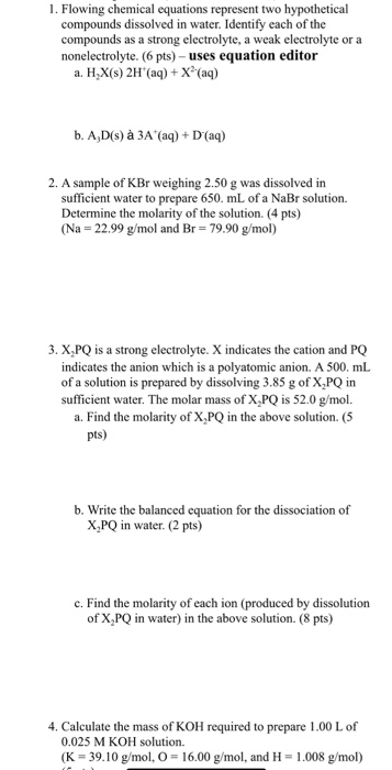 Solved 1 Flowing Chemical Equations Represent Two Hypoth Chegg Com