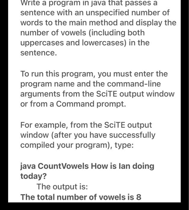 Solved Write a program in java that passes a sentence with | Chegg.com