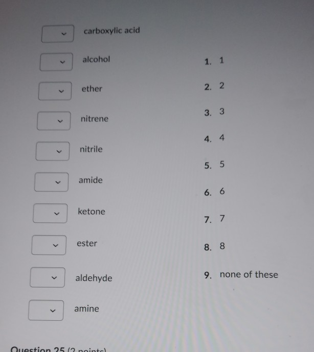 Solved Question 24 (5 points) Match the name of the | Chegg.com