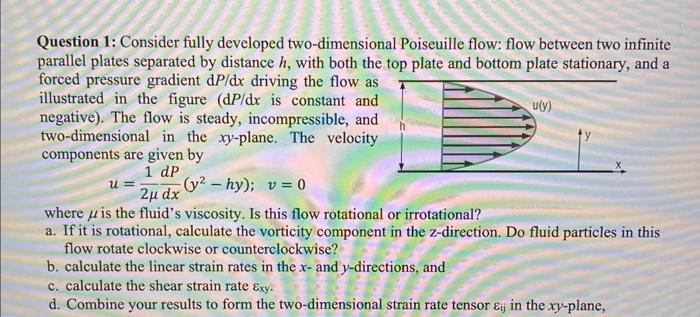 Solved Question 1 Consider Fully Developed Two Dimensional 8481