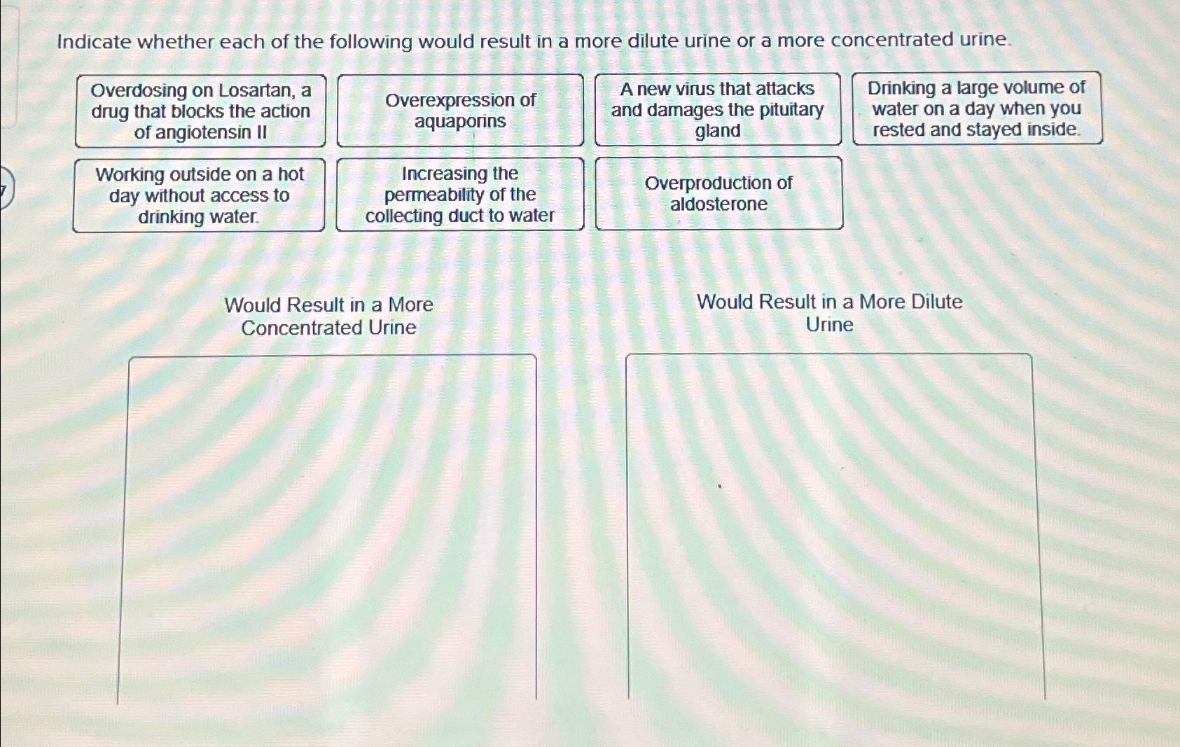 Solved Indicate whether each of the following would result | Chegg.com