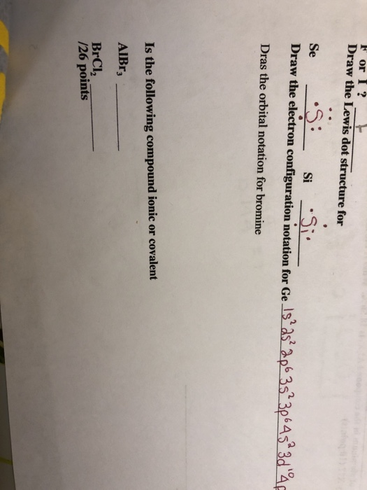 For I E Draw The Lewis Dot Structure For Se S Chegg Com