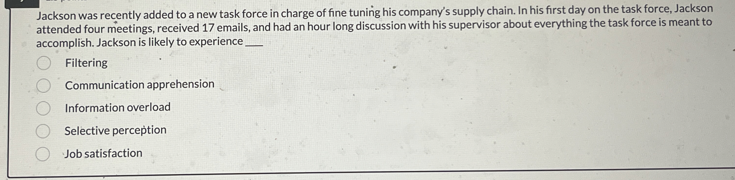 Solved Jackson was recently added to a new task force in