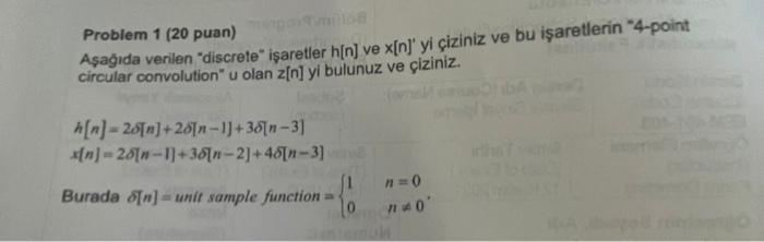 Solved Draw the discrete signs h[n] and x[n] given below and | Chegg.com