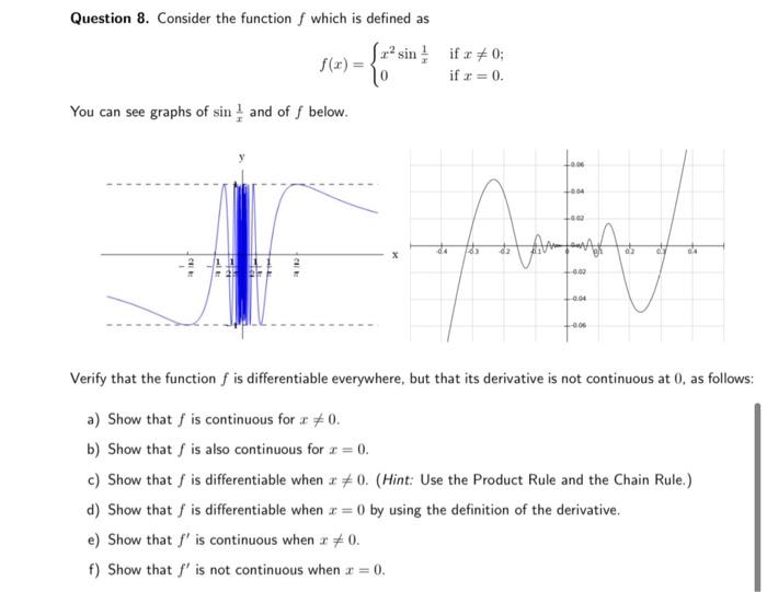 Solved Question 8. Consider the function f which is defined | Chegg.com
