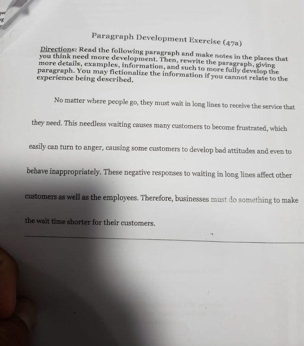 paragraph development examples