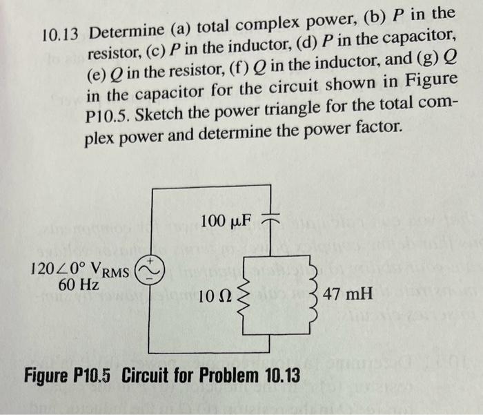 Solved 10.9 Determine (a) Total Complex Power, (b) P′ In The | Chegg.com