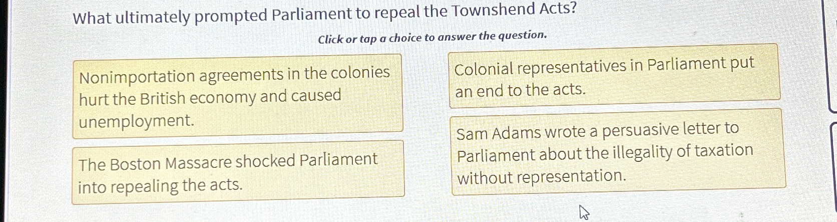 Solved What ultimately prompted Parliament to repeal the | Chegg.com