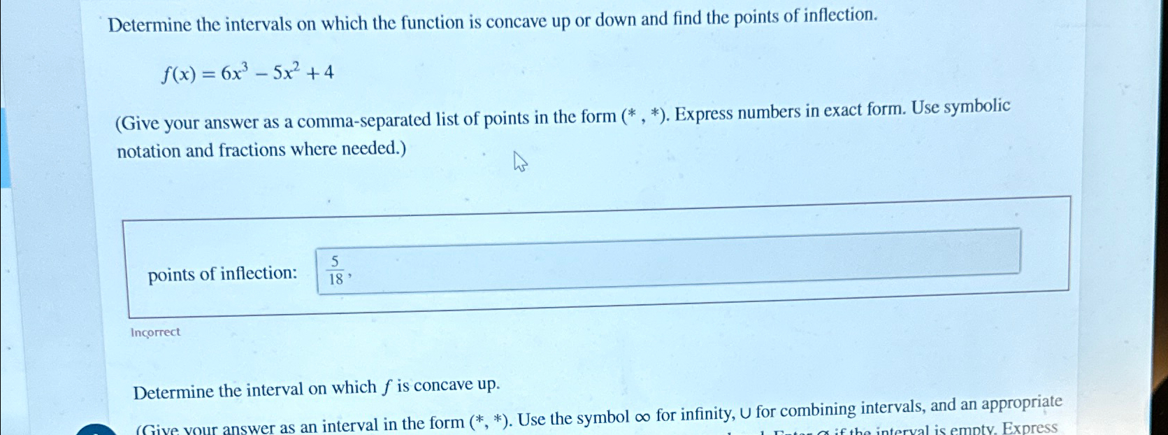 Solved Determine the intervals on which the function is | Chegg.com