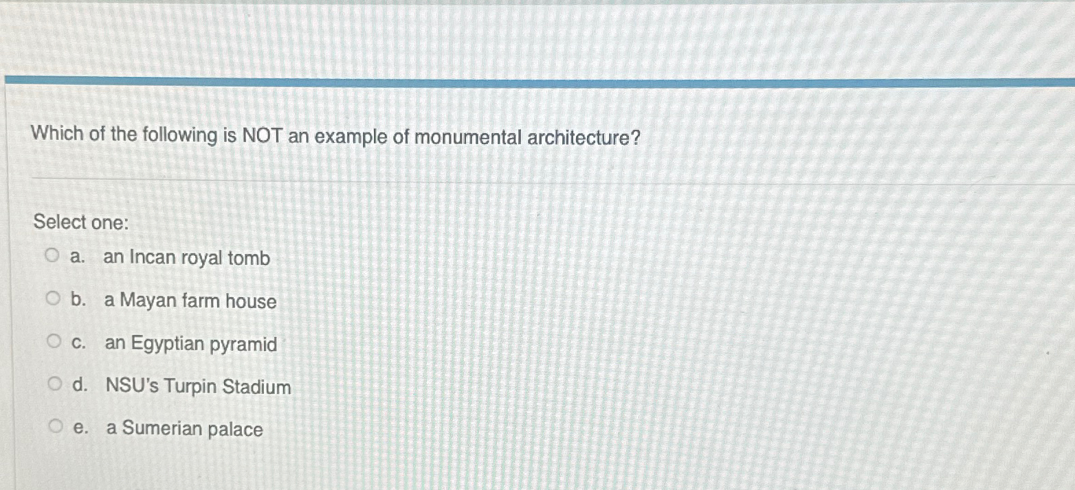 Solved Which of the following is NOT an example of