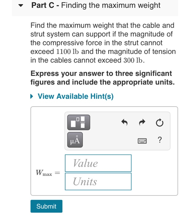 Solved HW4_3 A 1000-lb weight is supported by 3 cables as