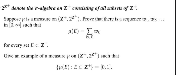 Solved 22 Denote The O Algebra On Z Consisting Of All Chegg Com