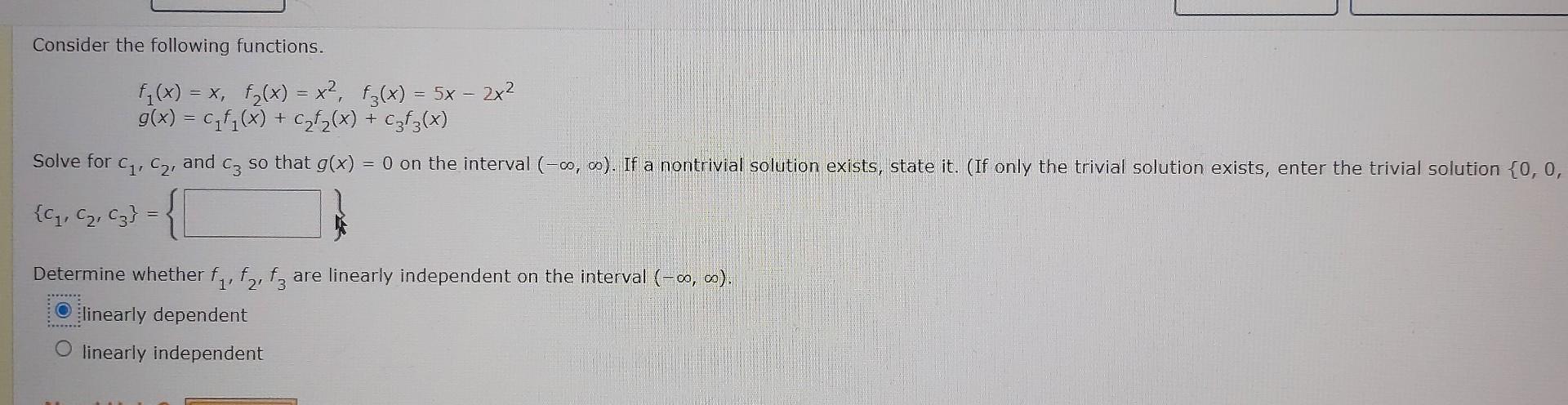 Solved Consider The Following Functions F1x X F2x 6552