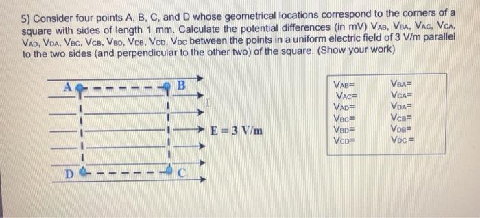 Solved 5) Consider Four Points A, B, C, And D Whose | Chegg.com