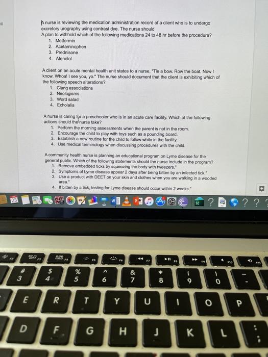 Anurse is reviewing the medication administration record of a client who is to undergo excretory urography using contrast dye