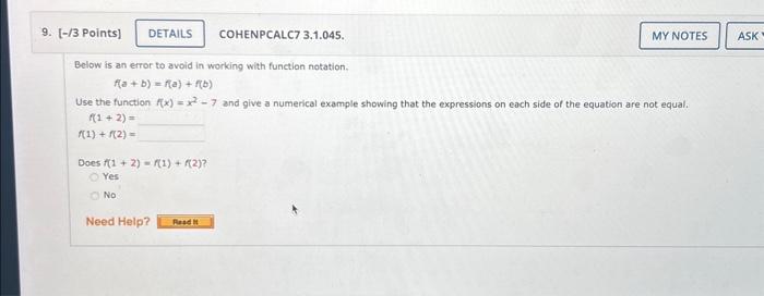 Solved Below is an error to avoid in working with function | Chegg.com