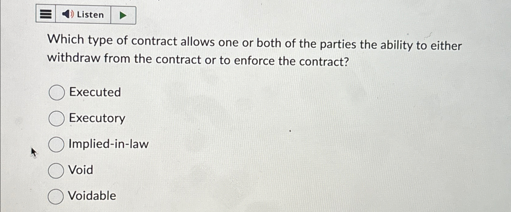 Solved Which type of contract allows one or both of the | Chegg.com