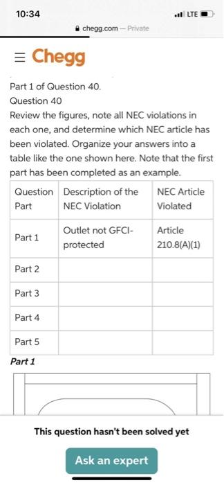 Solved 10:34 - TE Chegg.com - Private = Chegg Part 1 Of | Chegg.com