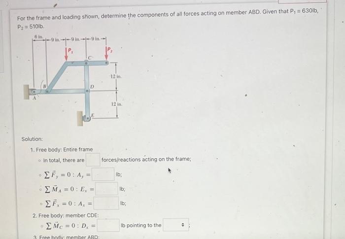 Solved For the frame and loading shown, determine the | Chegg.com