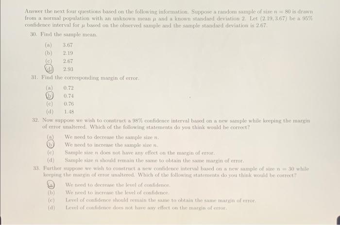 Solved Answer The Next Four Questions Based On The Following | Chegg.com