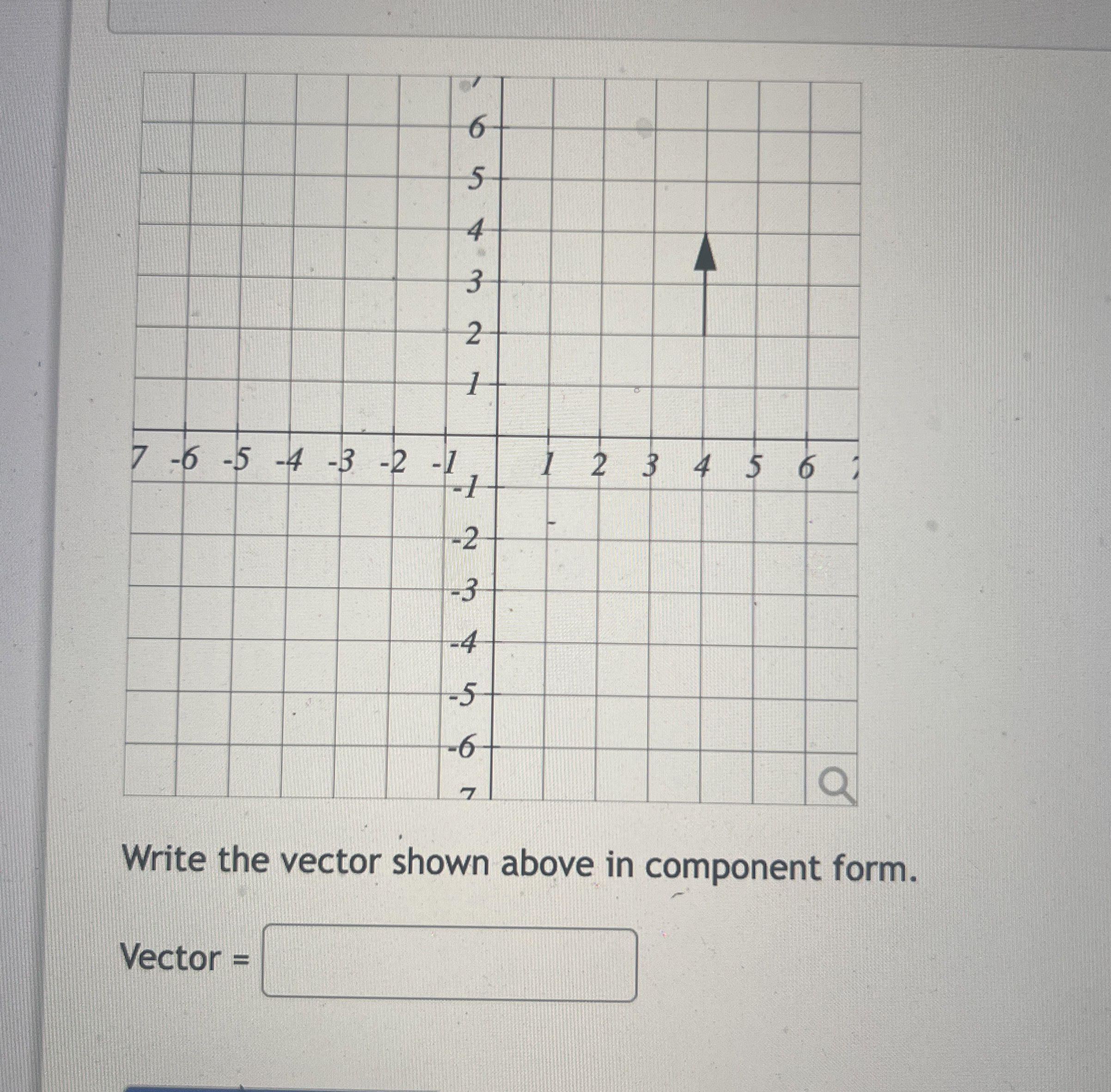 Solved Write the vector shown above in component form.Vector | Chegg.com
