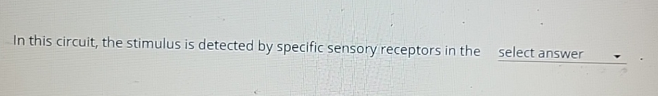 Solved In this circuit, the stimulus is detected by specific | Chegg.com