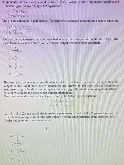 Solved TwoPort Network PSPICE (Z & Y parameters)